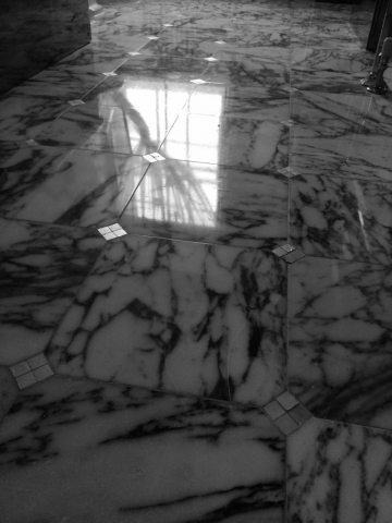 Renovated and polished marble floor