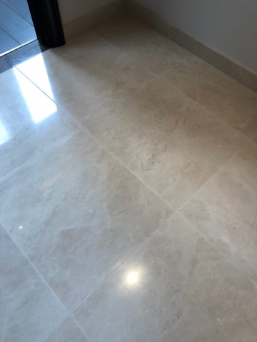 Polished marble floor