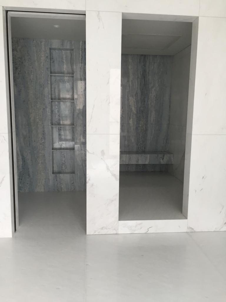 Marble shower room installation