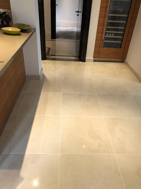 Recoloured Marble kitchen floor