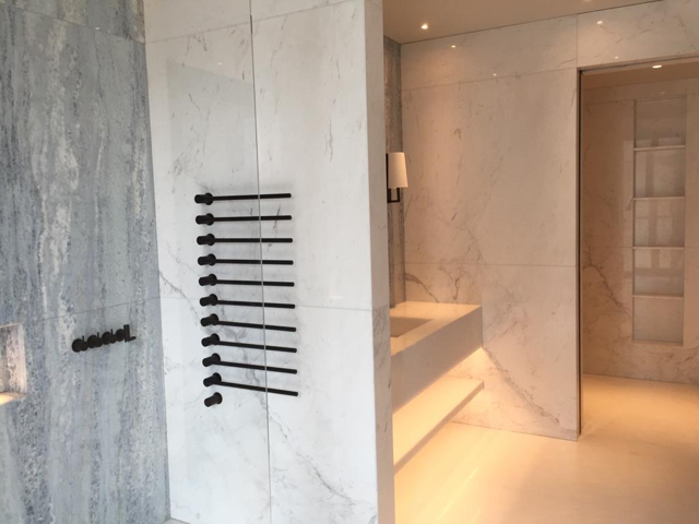 Marble shower room installation